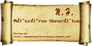 Mészáros Honorátusz névjegykártya